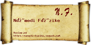 Némedi Füzike névjegykártya